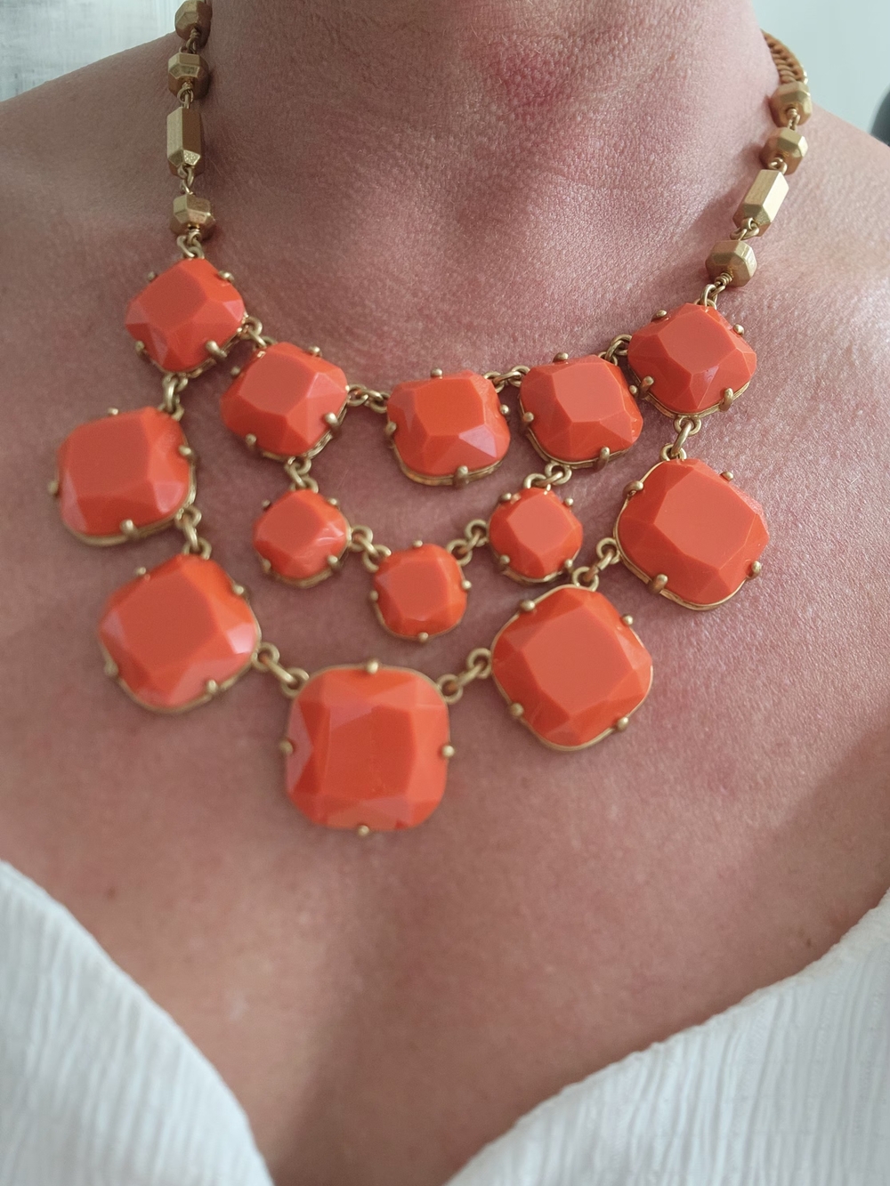 Stella & Dot Women Jewelry Orange Statement Necklace